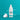 Topical minoxidil foam compound bottle with foam on a teal background